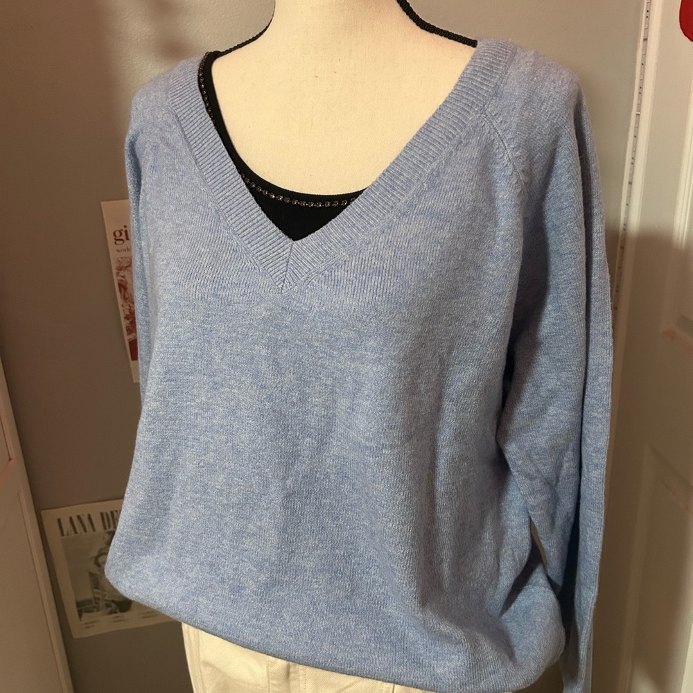Old Navy Soft Blue V-Neck Sweater
